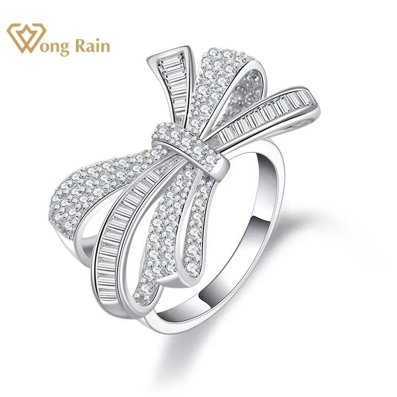 Кольцо Wong Rain 100% 925 пробы серебряное из моиссанита для свадьбы помолвки украшения