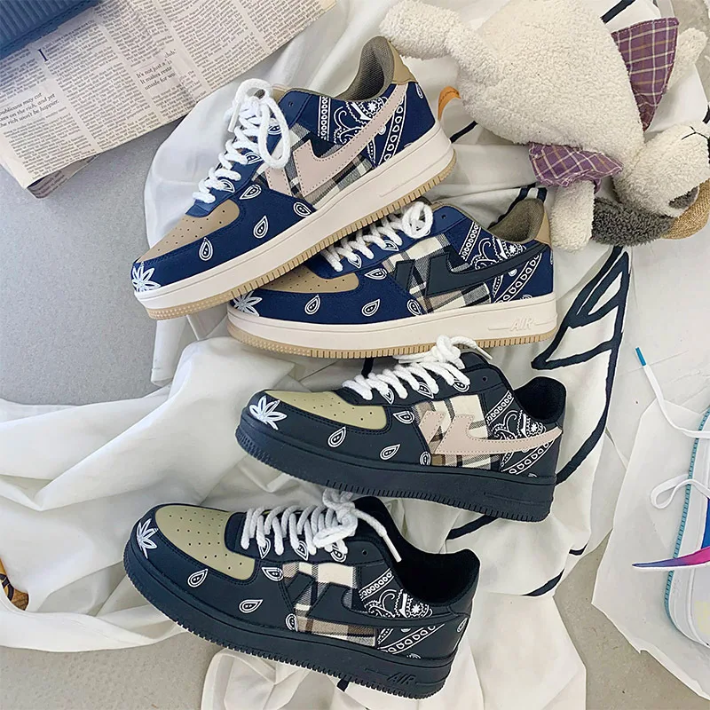 

2021 New Cashew Flower Street Dance Men Women Sneakers Thick-Soled Couple Shoes Women's Fashion All-Match Running Casual Shoes