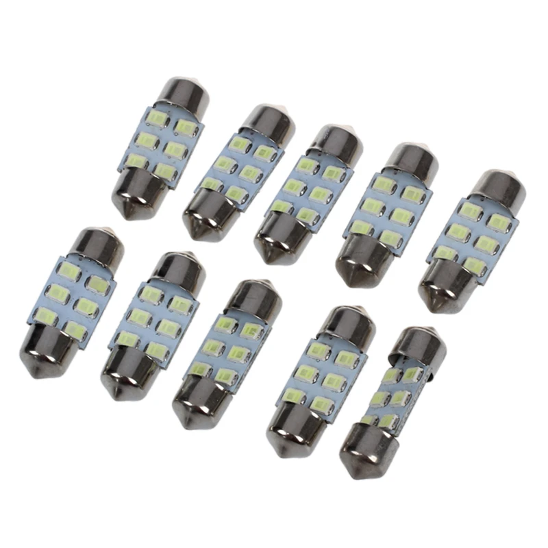 

NEW-10 x 6 3528 SMD LED Festoon Lamp Festoon Interior Lighting 31 mm 12V White