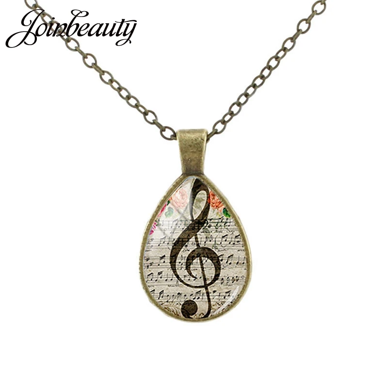 Ожерелье JOINBEAUTY в форме каплевидной формы со стеклянным куполом кулон с узором