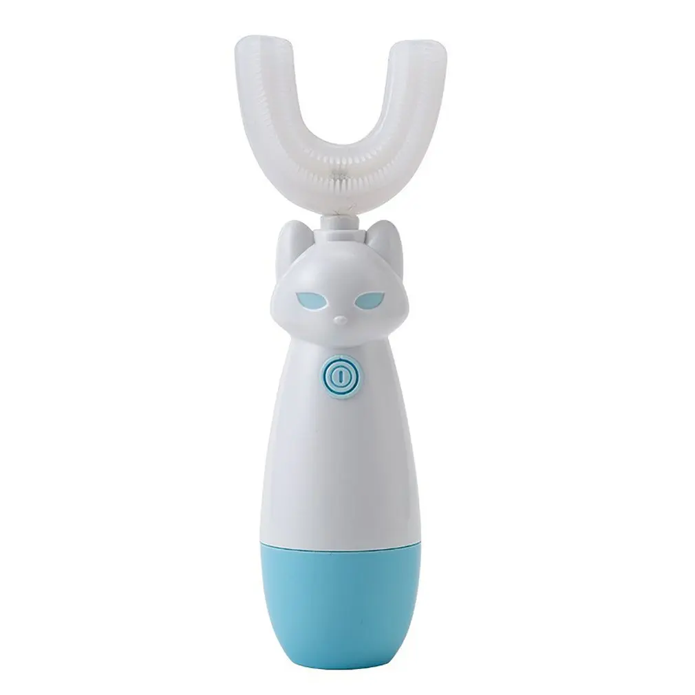 

Children's Smart Push-Button Sonic Electric Toothbrush Child Training Cleaning Cartoon Automatic U Shape Toothbrush