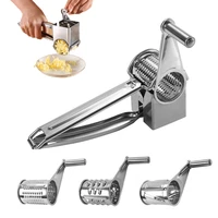 jaswehome 3 drum blade hand held rotary cheese grater stainless steel cheese slicer kitchen gadgets butter shredder