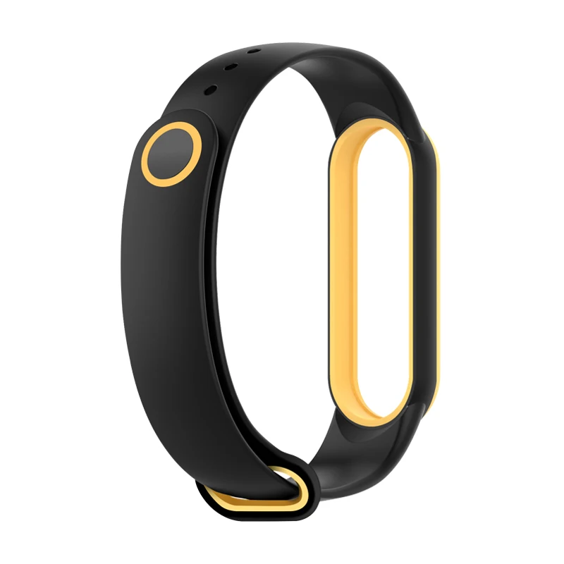 

Silicone Smart Watchband for Mi Band 5 Two-color Replacement Strap Three-point Wristband TPU Watch Band Smart Accessories Band