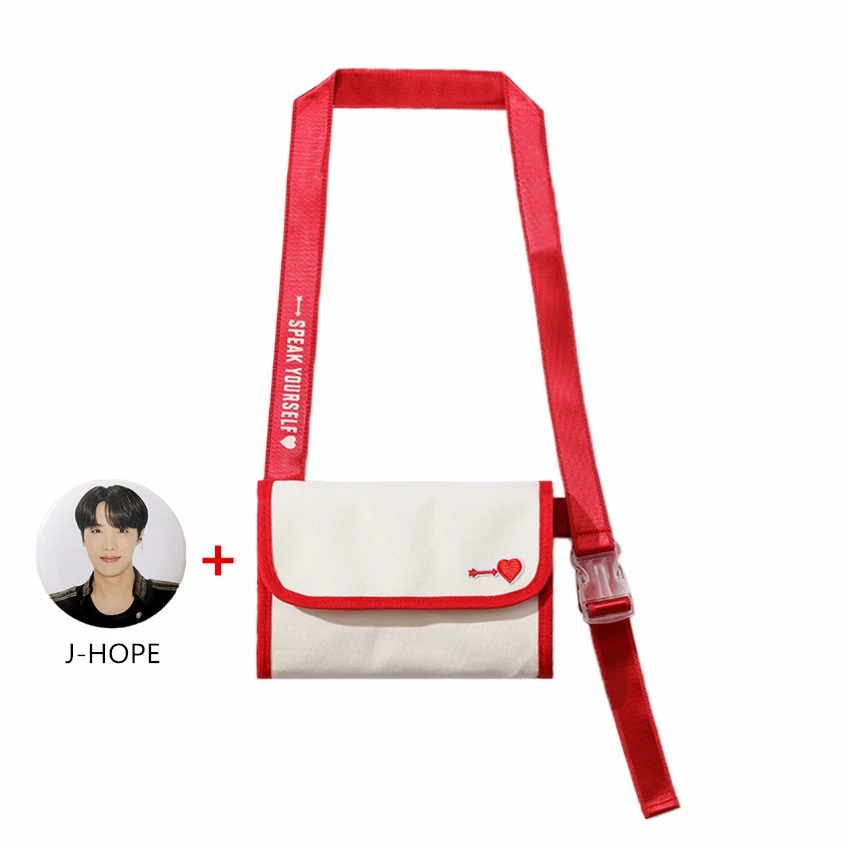 badgeJHOPE-bags Kpop Bangtan металлическая брошь значок Япония поле же пункт FC ограниченная посылка Сумки На Плечо белая тканевая сумка макияж портмоне - Цвет: badgeJHOPE-bags