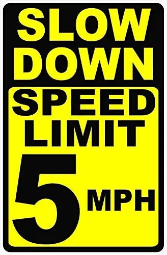 

Crysss Warning Sign Slow Down Speed Limit 5 MPH Sign Prevent Speeding Road Sign Business Sign 8X12 Inches Aluminum Metal Sign