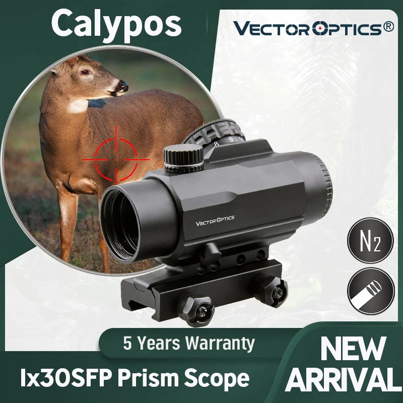 Оптический прицел Vector Calypos 1x30 SFP Prism Scope 1/2 MOA тактический с регулировкой длинного