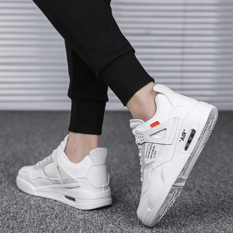 Мужская обувь сезон весна-осень повседневная кожаная на плоской подошве белые