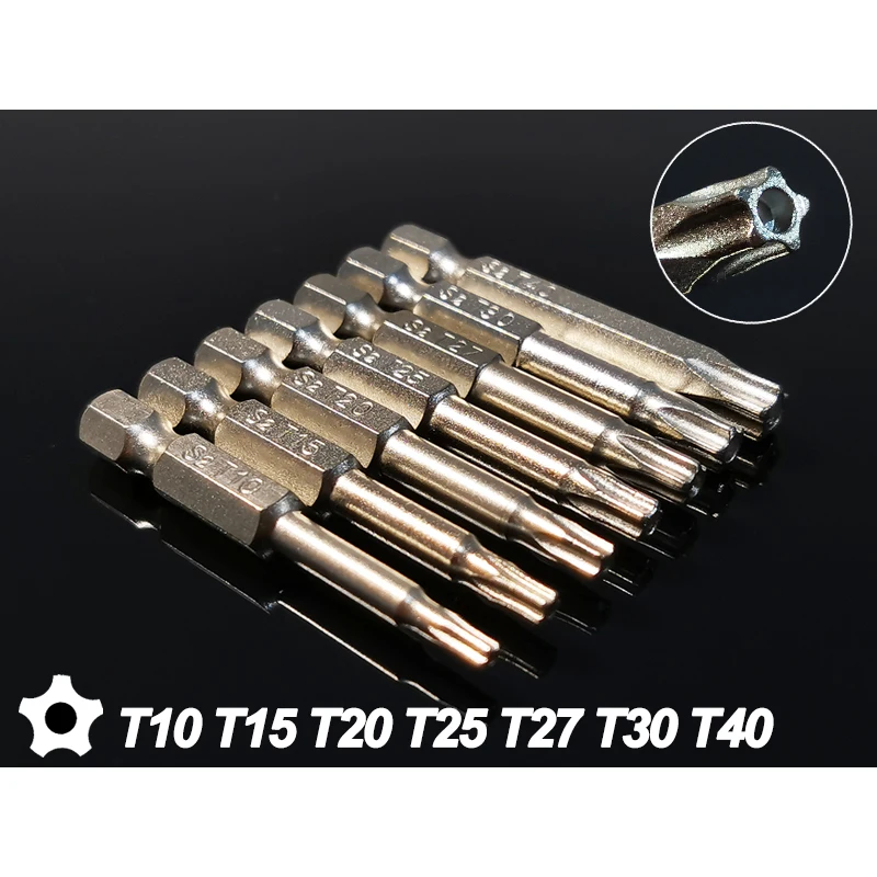 7Pcs Set STAR/TORX Screwdriver Drill Bits 5-pointed Screw Driver Bits Magnetic 1/4" Hex Shank Power Hand Tools Kit