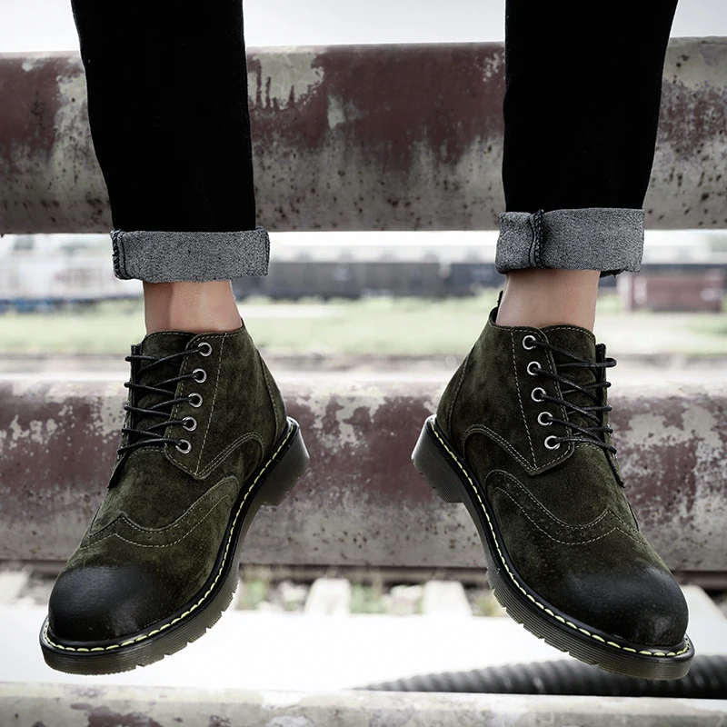 Новинка повседневные мужские кожаные ботинки модные зимние Брендовые ботильоны