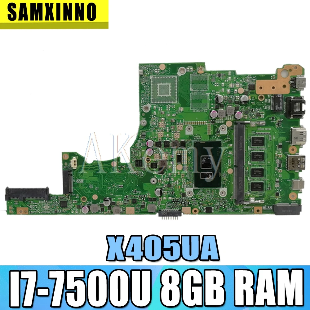 

Akemy X405UA For Asus X405U X405UN X405UR X405URR X405URP X405UQ X405UF Laotop Mainboard X405UA Motherboard W/ I7-7500U 8GB RAM