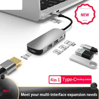 docking station hub with usb type c multi function hub usb hub 4 in 1 hub converter to hdmi compatible 4k adapter for notebook