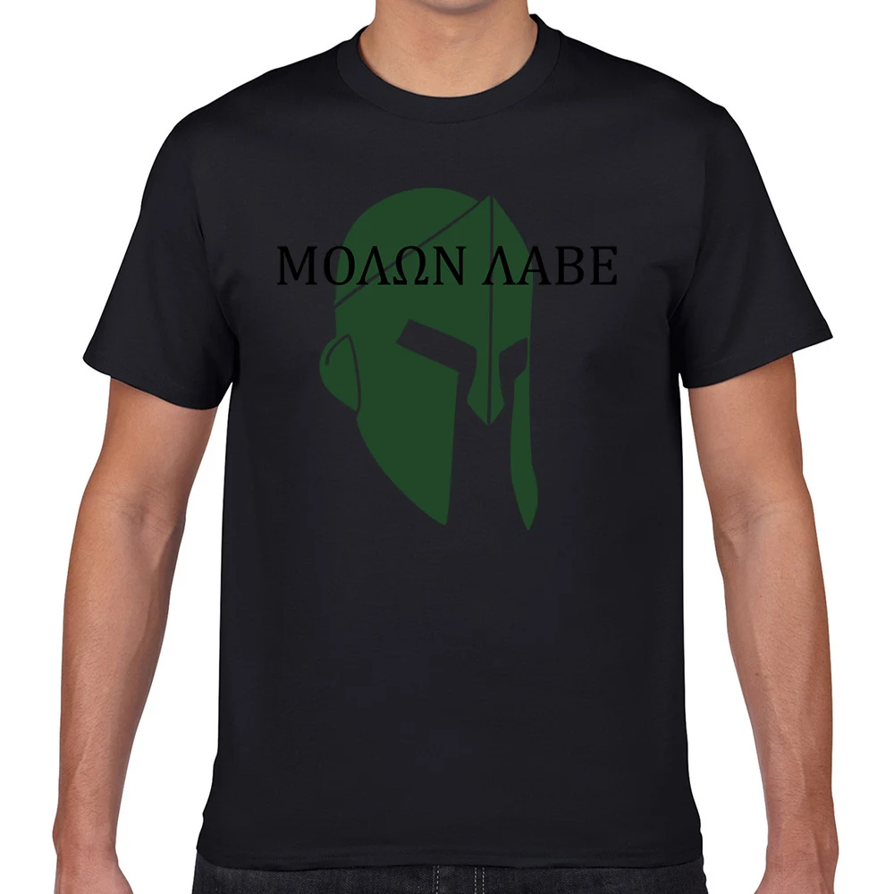 

Мужская футболка molon labe, повседневная черная короткая мужская футболка, fa001