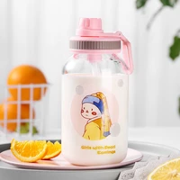 van gogh glass cup high capacity leak proof fashion mineral water bottles camping travel portable sport bottle