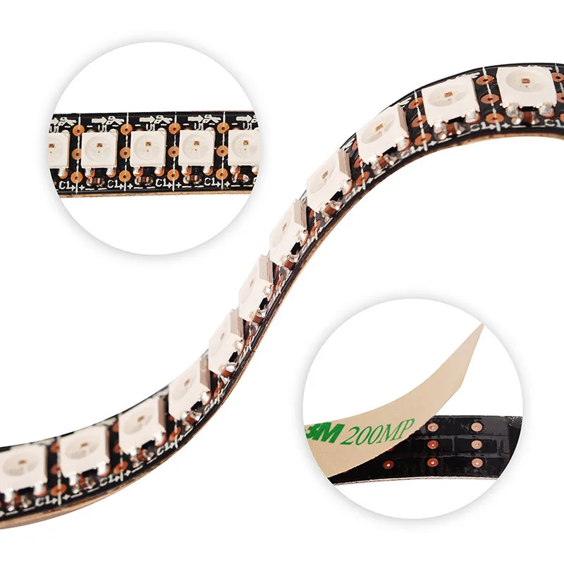 WS2815 DC12V RGB светодиодный Пиксели полосы светильник индивидуально адресуемых СВЕТОДИОДНЫЙ двойной сигнала синхро-адаптер длиной 1 м/5 м 30/60/144 Пиксели/светодиодный s/m светодиодный лента 12v
