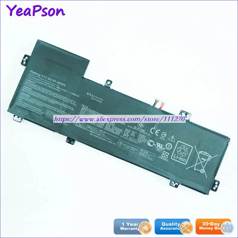 QISTAR 11 4 V 48Wh подлинный B31N1534 Аккумулятор для ноутбука Asus Zenbook UX510UW UX510UX серии