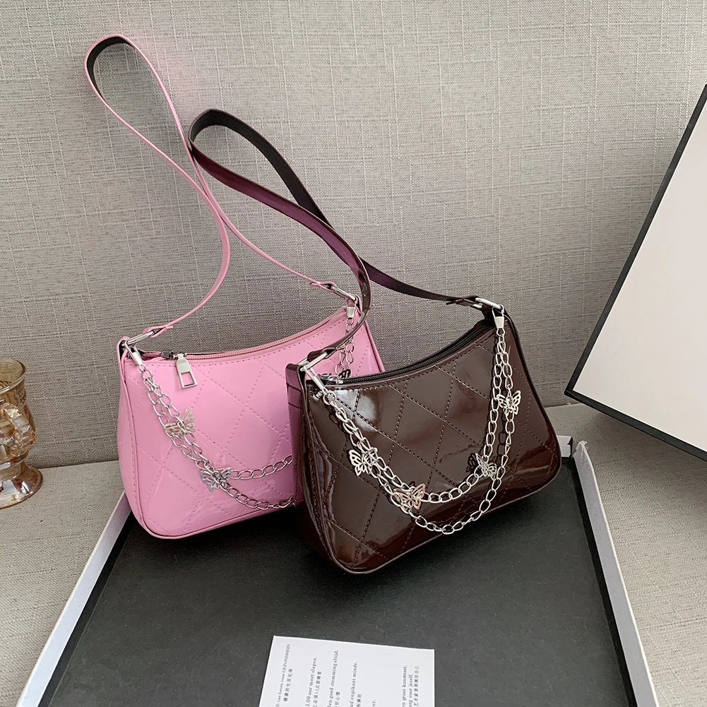 Модные женские сумки через плечо с цепочкой-бабочкой Сумки из искусственной кожи