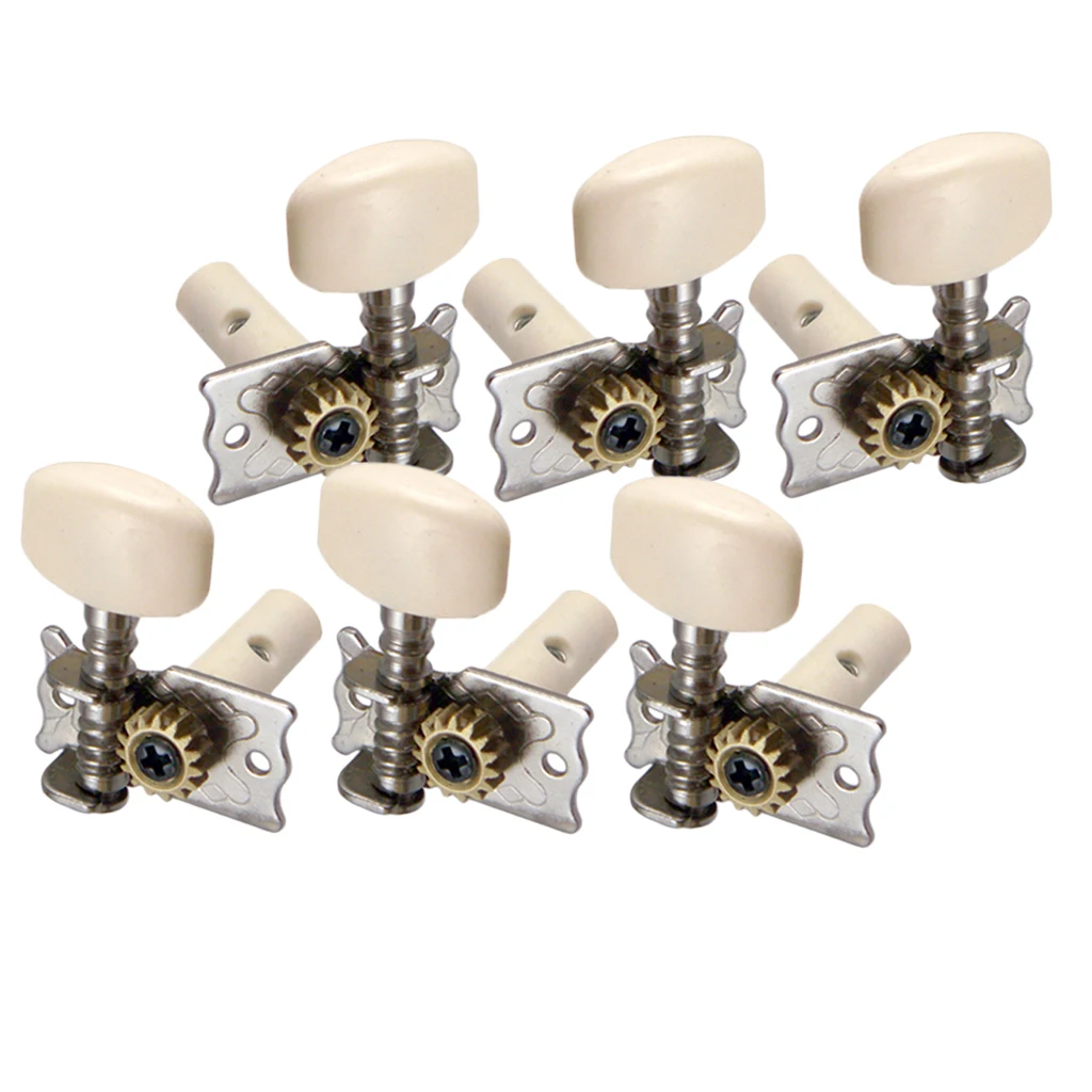 

3R3L Open Classic Guitar Parts String Tuning Peg Tuners Machine Heads Silver