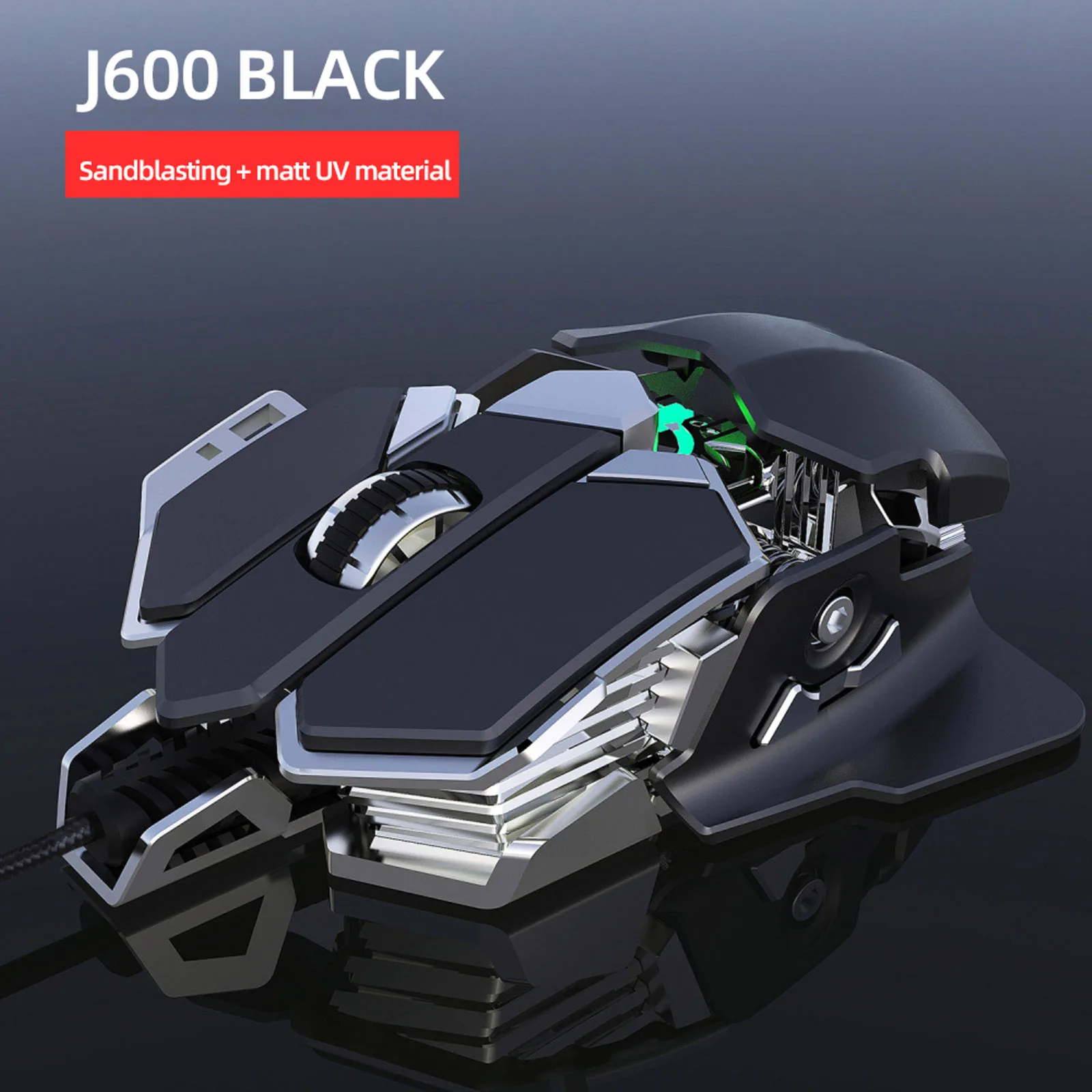 

J600 9-Buttons 6400 DPI Mechanical Gaming Mouse Programmable Wired Mouse Color Backlit Gaming Mouse Ergonomic Mouse Gaming Mice