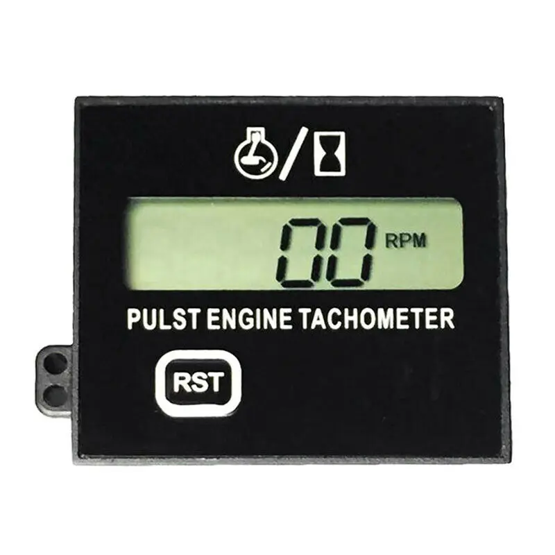 

Gasoline Motor Powered Tachometer Electric Hour Function Plastic Black