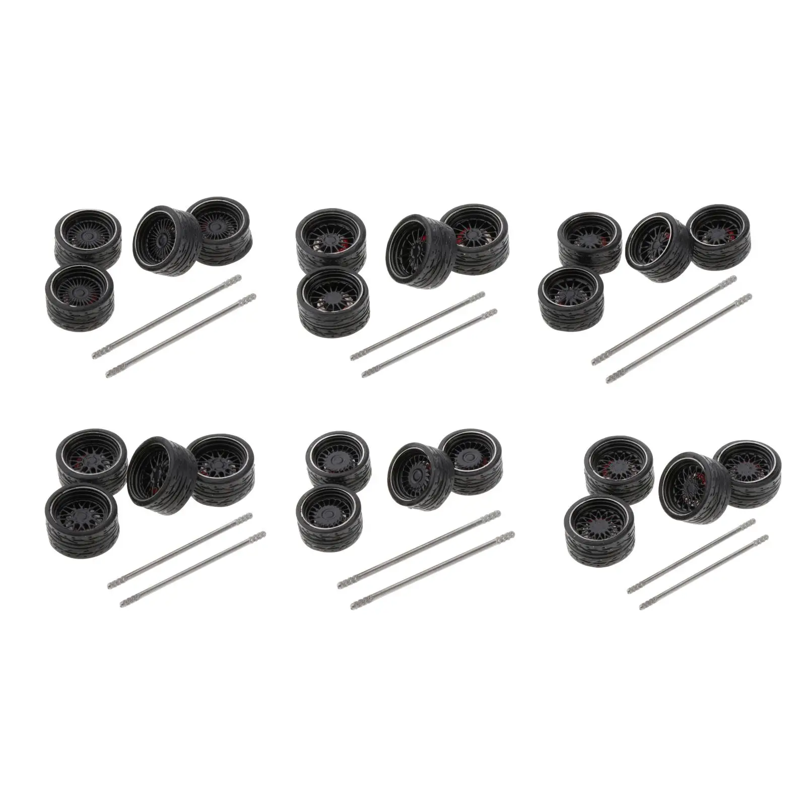 

4pcs Alloy 1/64 Modified Tires General Car Replace for Hotwheels Parts