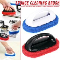 strong decontamination sponge brush with handle cleaning sponge for bathroom kitchen accessories xqmg cleaning brushes household