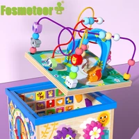 fosmeteor montessori early childhood learning educationa toy multi function large round bead treasure box puzzle beaded toy