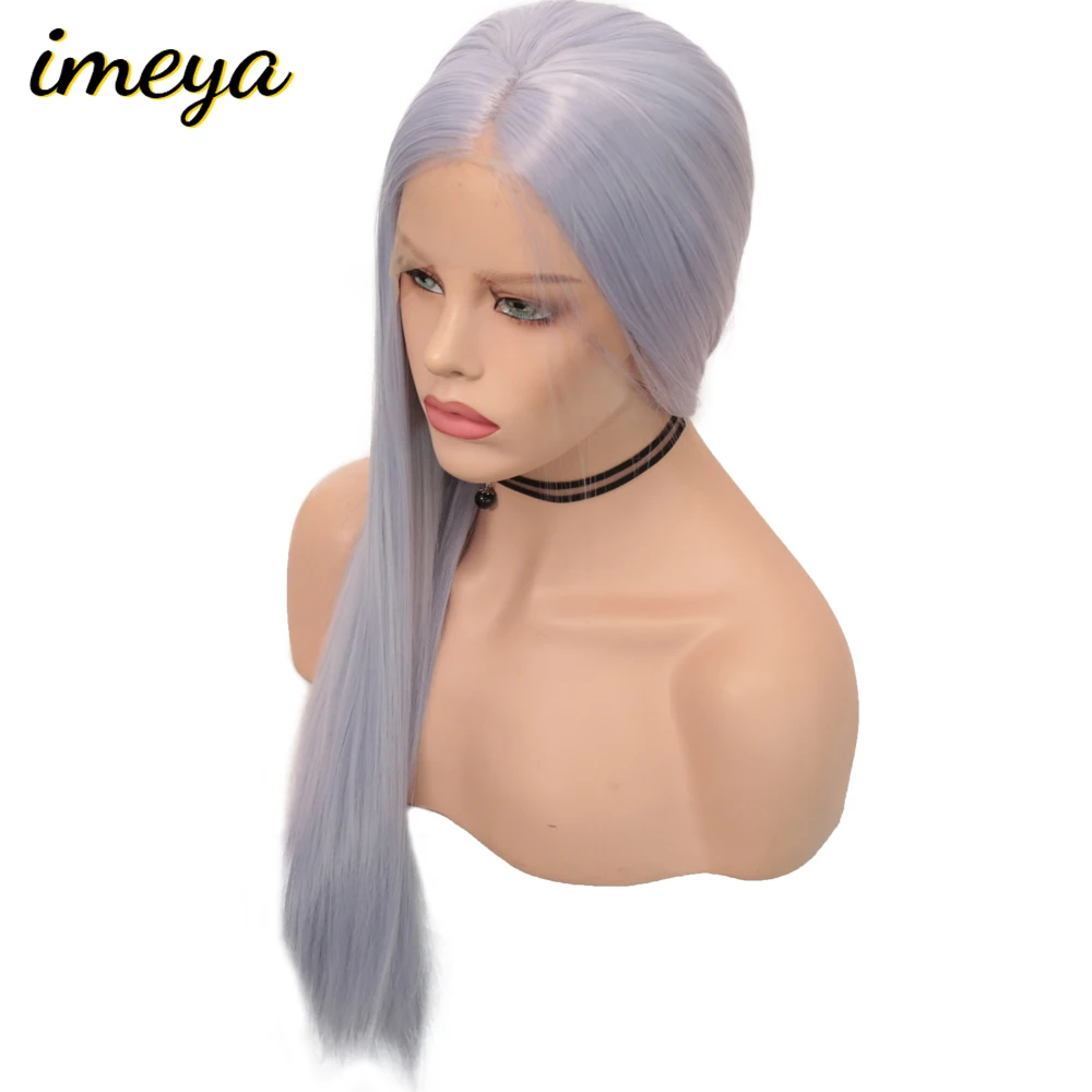 Imeya, 150% плотность, 24 дюйма, шелковистые прямые парики, термостойкие волосы, синтетические, 13x3, парики на кружеве для женщин, можно косплей, парики