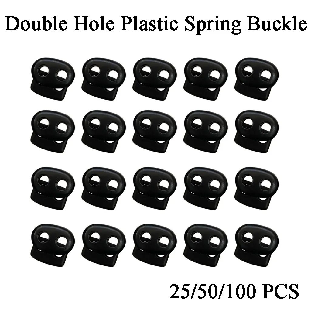 Пластиковый шнур блокировка End Переключить Double Hole Spring Стопор крепежи Slider