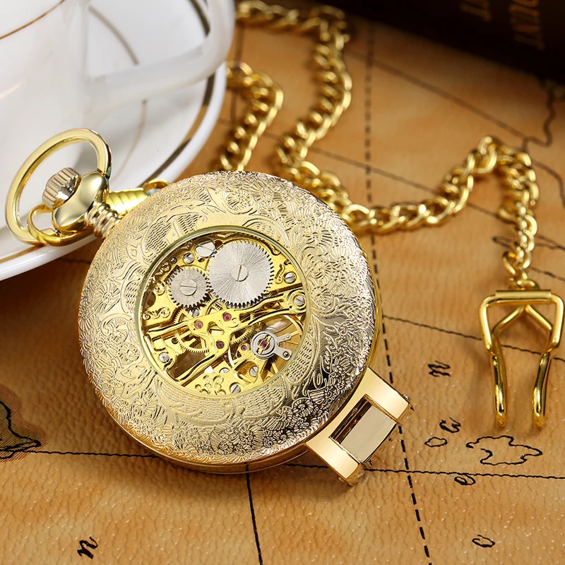 ORKINA карманные часы ретро дизайн ажурная Серия Скелет механика ручной ветер