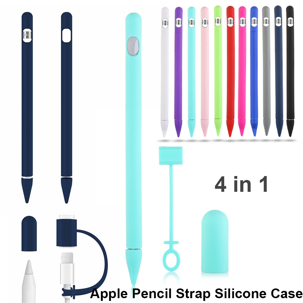 1 Pc Soft Pen Silicone Case Nib Cover Sleeve Wrap Tip Holder Connector Strap For Apple Pencil iPad Pro Candy Color Non Slip | Компьютеры и