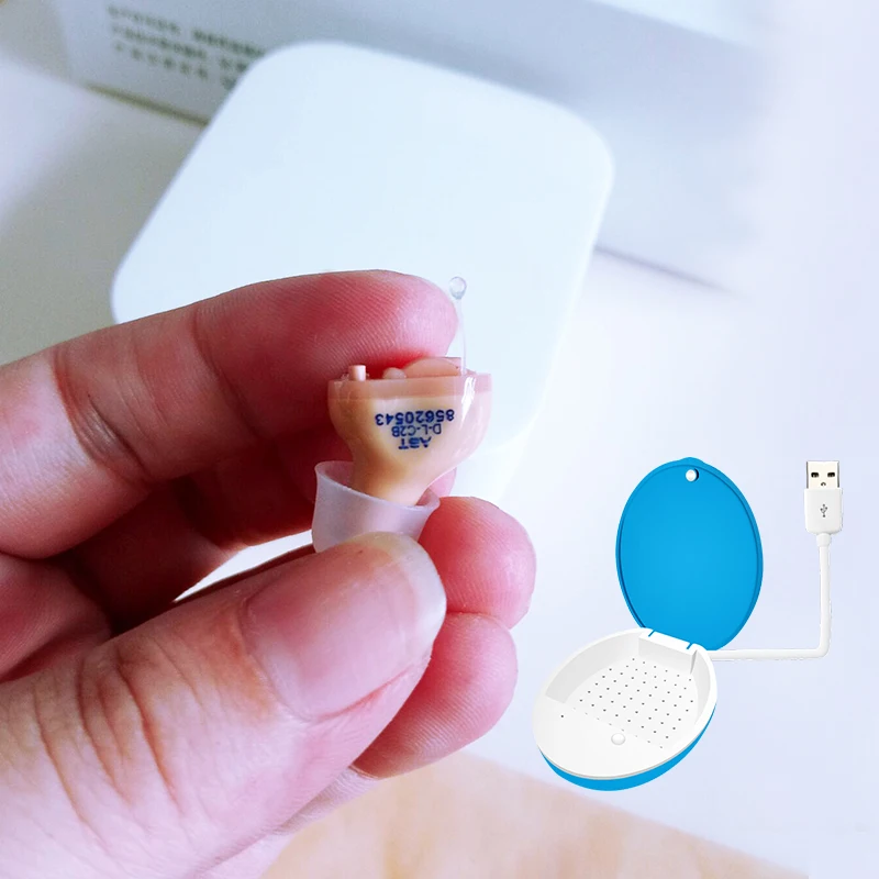 left ear w usb dryer 8 каналов CIC цифровой слуховой аппарат мини в канале в ушах Маскировка невидимые слуховые аппараты для умеренной сильной потери - Цвет: left ear w usb dryer