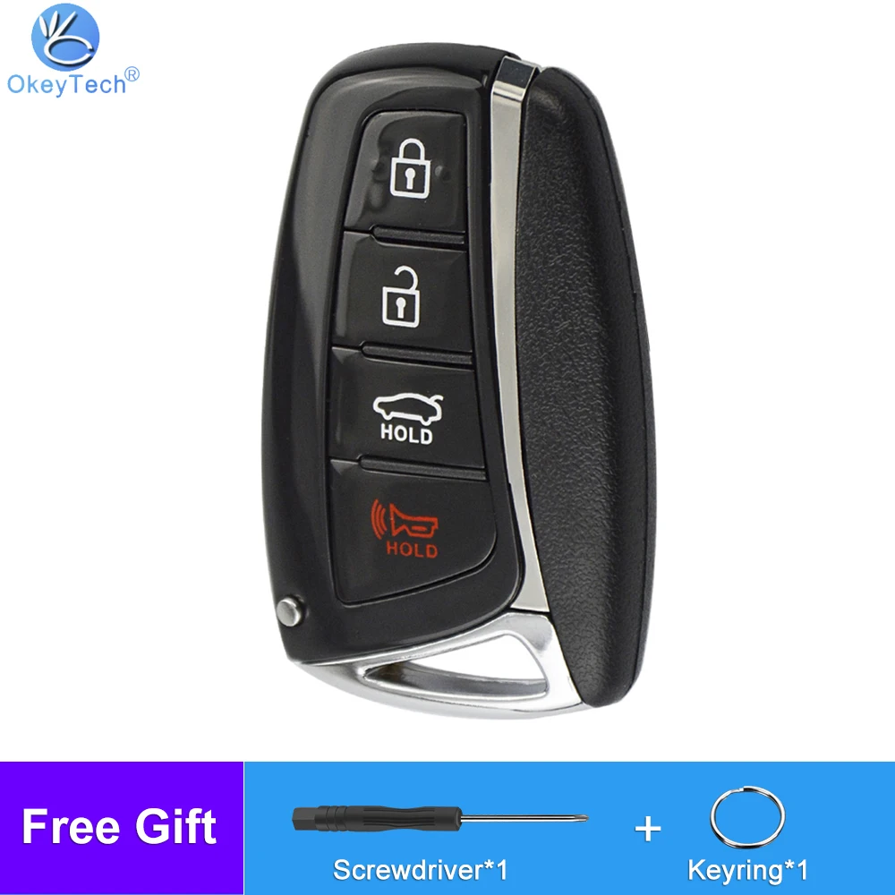 Чехол для автомобильного ключа OkeyTech с 4 кнопками и умным дистанционным