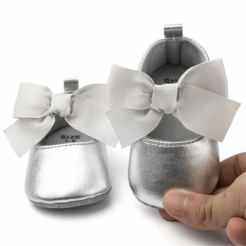 Туфли для маленьких девочек милая обувь принцессы начинающих ходить с бантиком