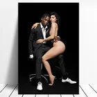 Картина в стиле рэпа, Кайли Дженнер, Трэвис Скотт, холст с печатью постера