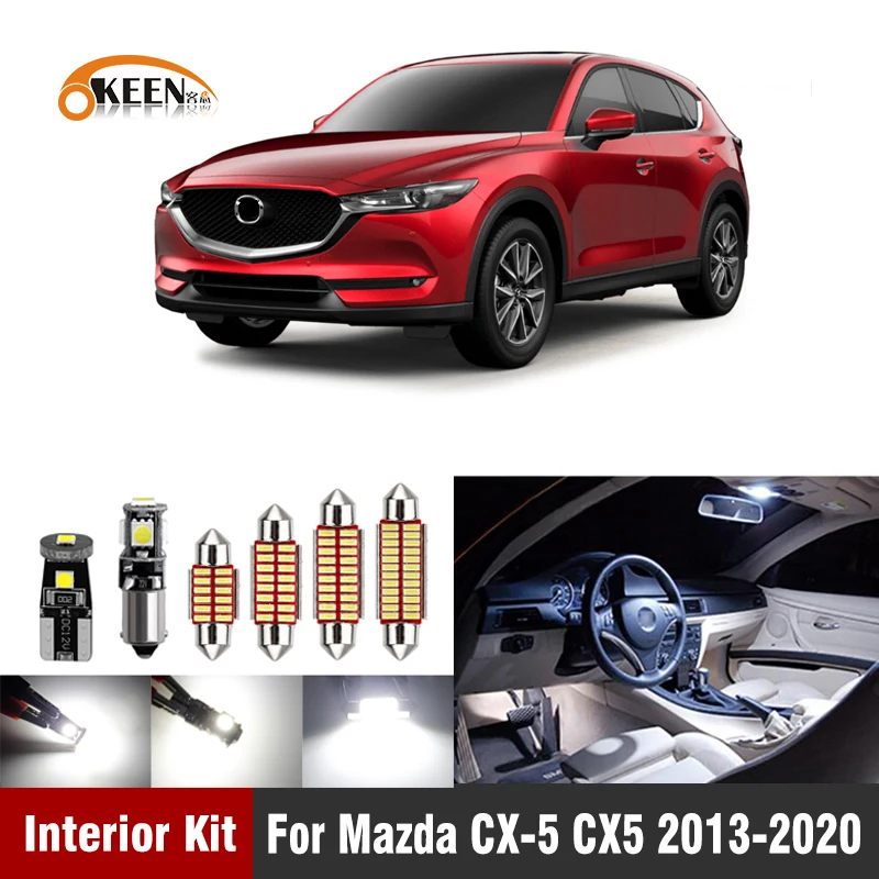 11 шт. фонарь для салона автомобиля Mazda CX5 Canbus Светодиодная Лампочка 2013 2017 2018 2019