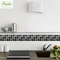 funlife%c2%ae wall border tile sticker building blocks self adhesive diy peel stick oil proof wall stickers for kitchen bathroom