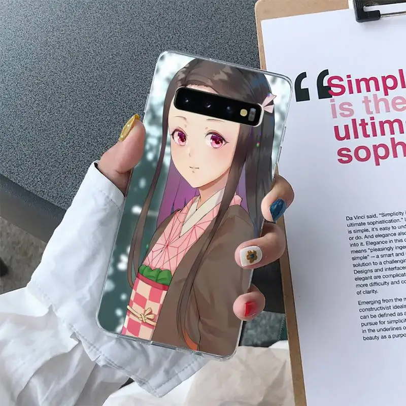 

Demon Slayer Nidouzi Phone Case For Samsung Galaxy S10 S10e S8 S9 Plus S7 Edge Note10 9 8 Soft Transparent TPU Cove