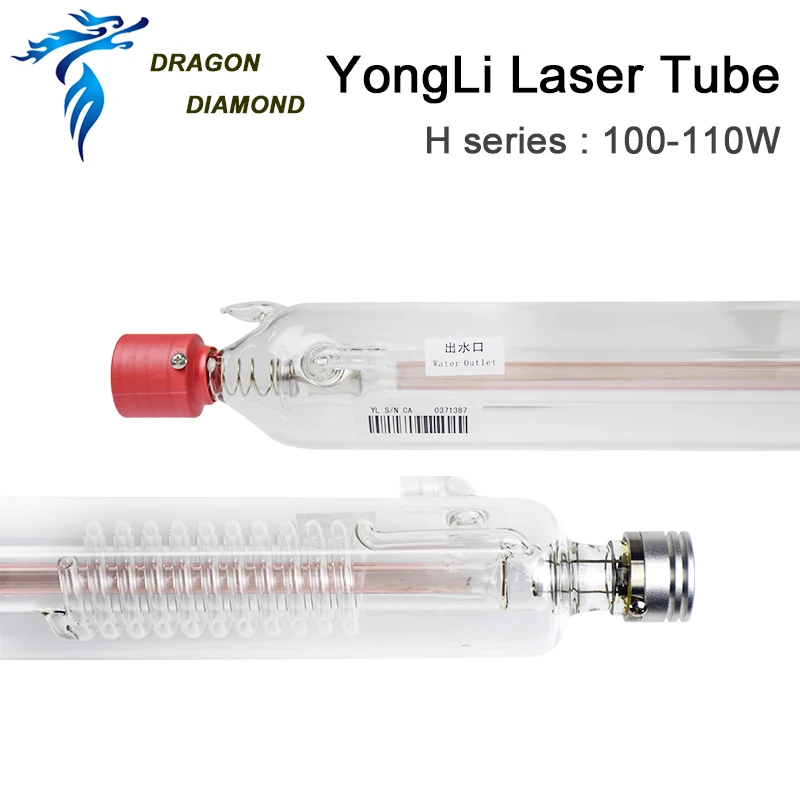 DRAGON DIAMOND Yongli H4 100 Вт CO2 лазерная трубка стеклянная металлическая головка длина 1450