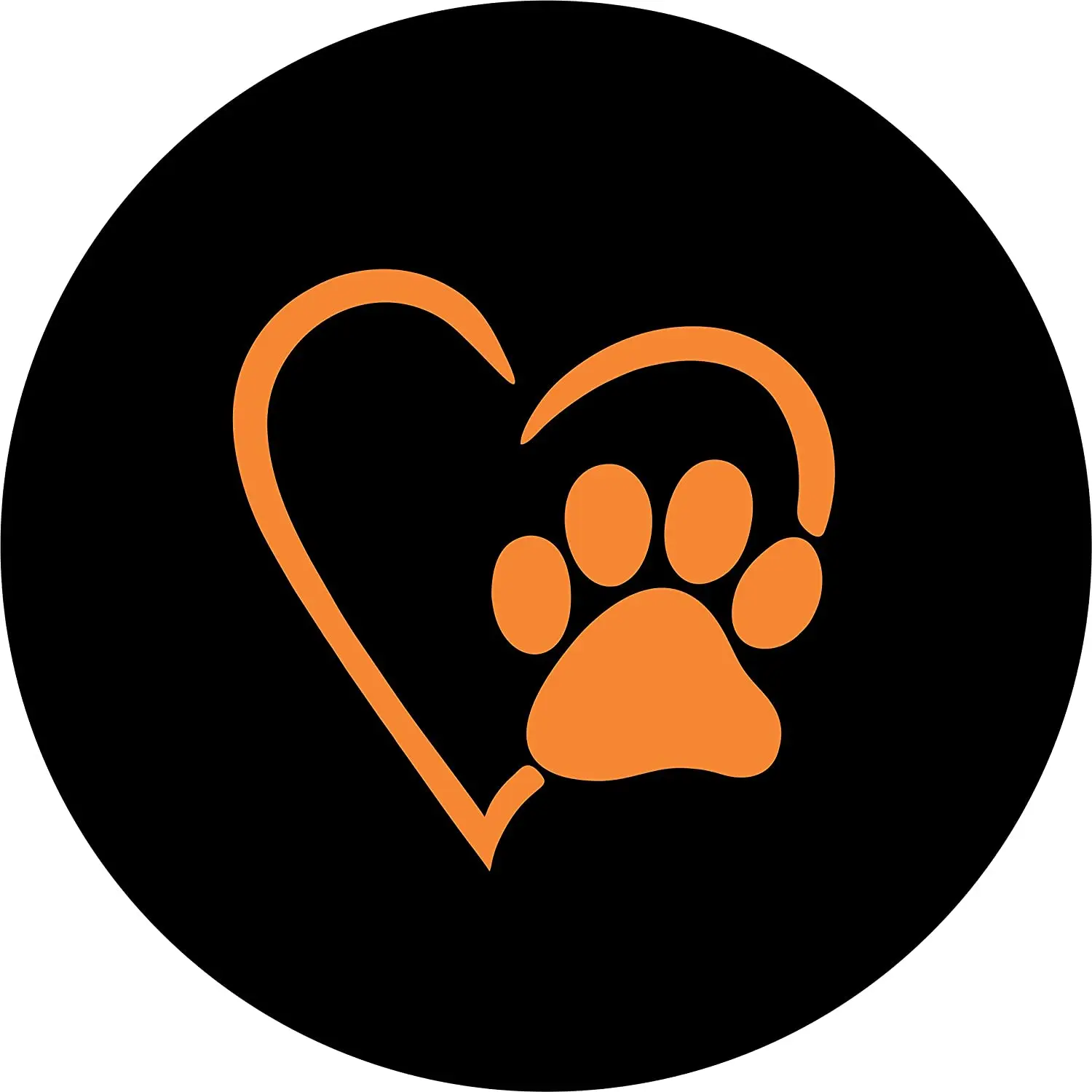 

TIRE COVER CENTRAL Dog Pet Paws Love Orange Heart Spare Tire COVER CAR ( Custom Sized to Any Make/Model for 255/70R18