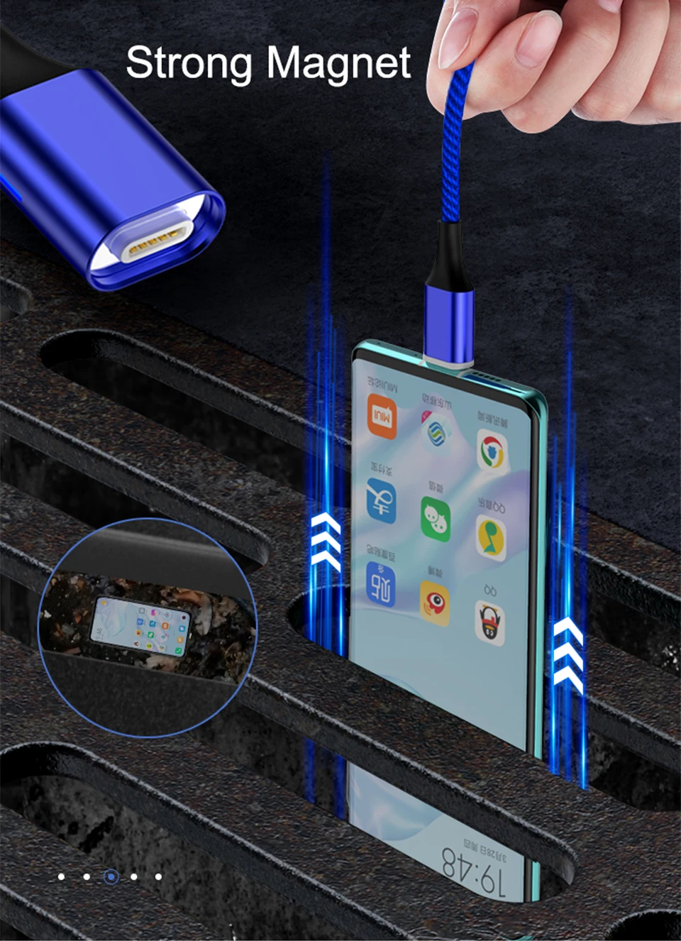 Магнитный кабель Tongyinhai для Iphone, Android, кабели для зарядки, MicroUSB type C, быстрая зарядка, зарядное устройство, 1 м, 1,5 Мбит, шнур для Xiaomi