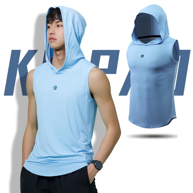Jerseys Quick Dry T-shirt Male Sleeveless Hooded Athletics Basketball Vests Workout Clothes Running Training Suit