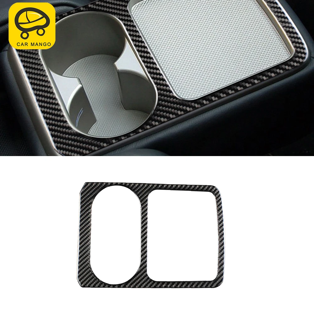 

For Subaru Forester 2008-2012 Carbon Fiber Car Accessories Rear Cup Holder Panel Cover Frame Sticker Trim Interior Decoration