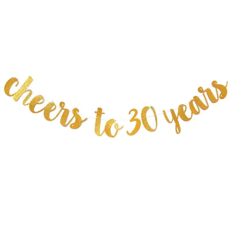 Cheers 30 Поздравление 30 лет 30 день рождения украшения для взрослых бумажный баннер гирлянда из букв 40 50 60 70 лет вечерние украшения - Цвет: Cheers 30