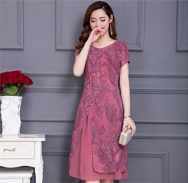 Женское шифоновое платье Ete винтажное с цветочным принтом размера плюс 6XL WXF70 для