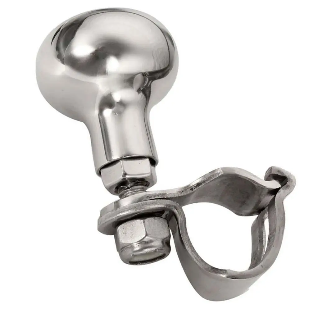 

Marine Sport Boat Steering Wheel Maneuvering Knob Handle for Car Vehicle - Stainless Steel (Silver)