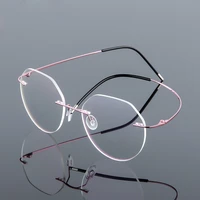 ultralight eyeglasses frames memory titanium rimless reading glasses men women presbyopic eyeglasses brand design 2020