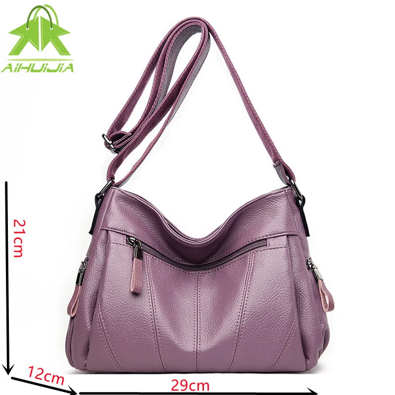 

Fashion Womens Solid Color Shoulder Bags High Capacity Messenger Bag 2021 the New High Quality Pu Leather Women Travel Handbag