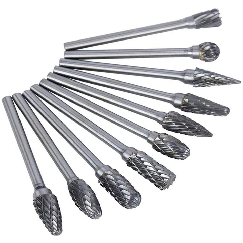 Горячая Распродажа карбида вольфрама заусенцы 10 шт./партия 6 мм 12 CNC гравировка 3