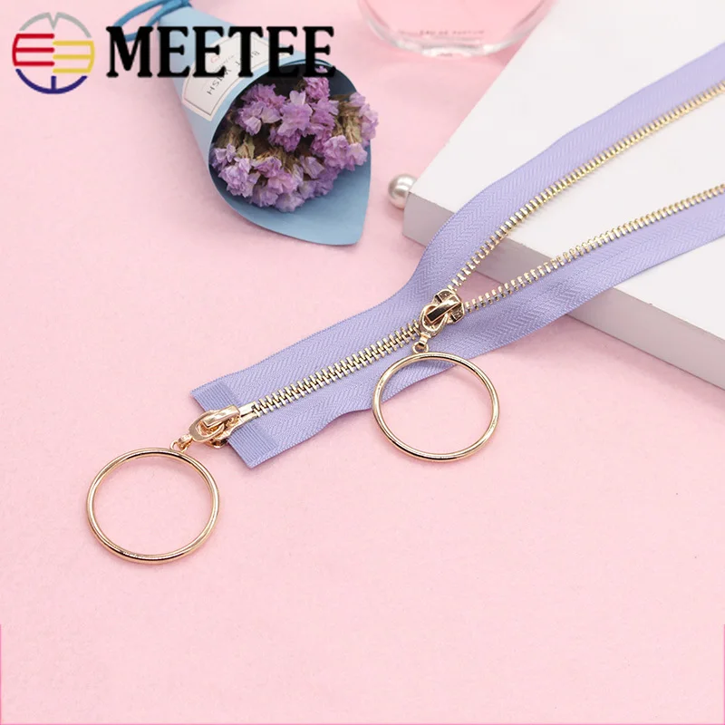 Металлическая молния Meetee 5 #70 120 см два слайдера открытые декоративные молнии для