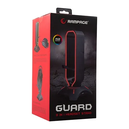

Rampage RM-H66 Guard Headphone Stand For Rgb Illuminated 2 * usb Port